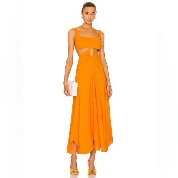 Cult Gaia Eileen Waist Cutout Dress, Revolve Apricot, NWT, Size L - Picture 3 of 11